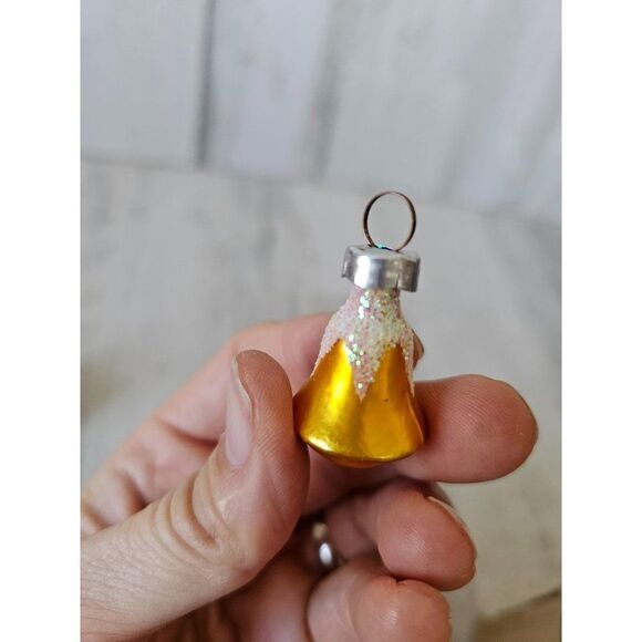 Vintage glass cupcake Church chapel Bell mini ornament set Xmas tree - Picture 11 of 11